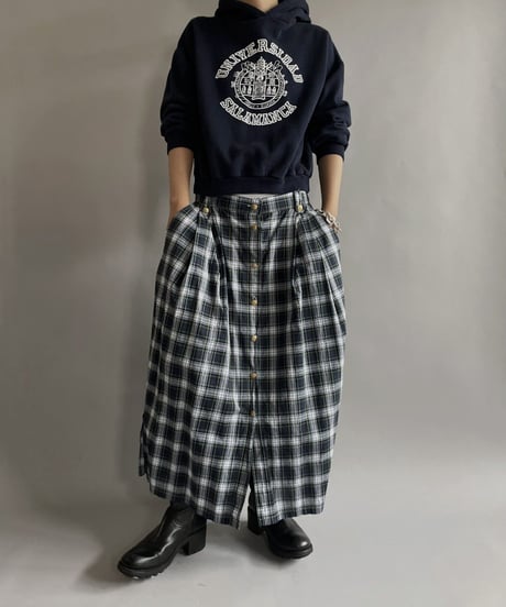 【USED】 Cotton Checked Long Skirt / 220903-001