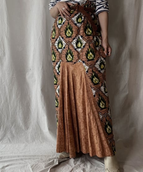 【USED】 African Batik Skirt①/210428-002