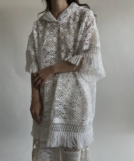 【RE;CIRCLE】 RE Crochet Lace S/S Hoodie / 220427-025