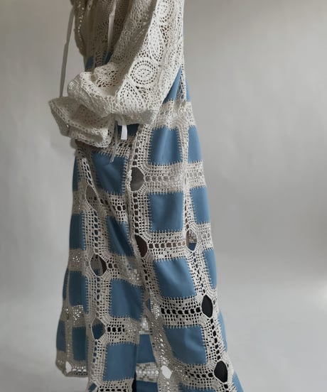 【RE;CIRCLE】 RE Crochet Lace Open Collar One-piece / 220427-034