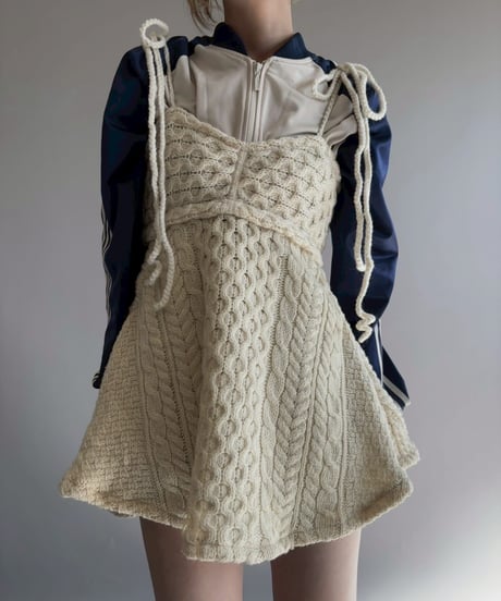 【RE;CIRCLE】 RE Aran Side Slit Camisole Mini One-Piece / Ivory  / 251030-013