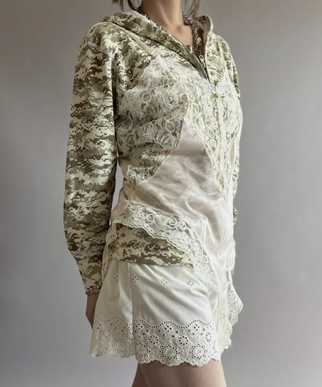 【USED】 Lace Lingerie Leotard Camisole Top / 260314-022