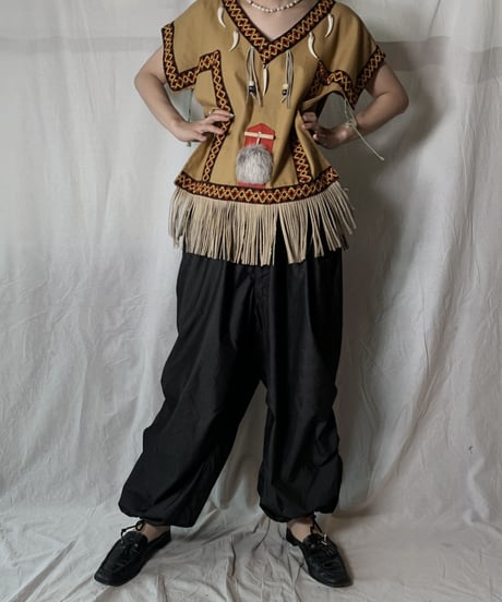 【USED】 Ethnic Fringe Poncho /210708-008