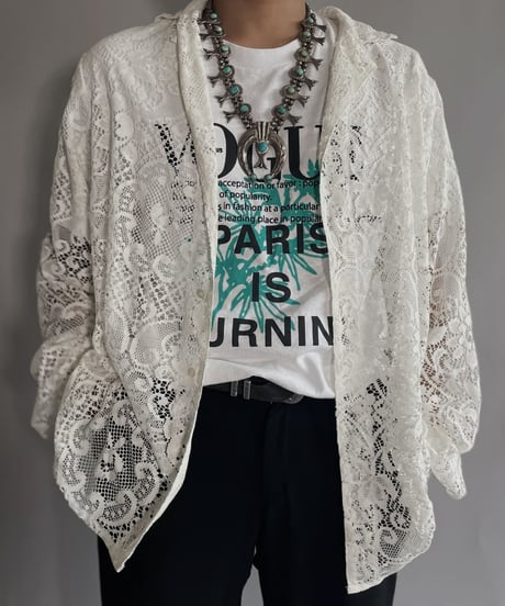 【RE;CIRCLE】 RE Men's Crochet Lace Shirt / 220915-001