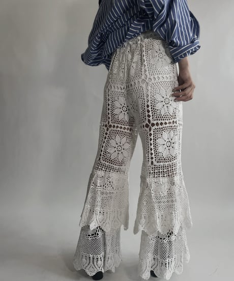 【RE;CIRCLE】 RE Crochet Tiered Pants / 220623-030