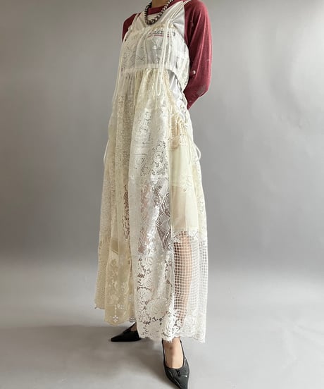 【RE;CIRCLE】RE Crochet Patch Camisole One-Piece/240829-003