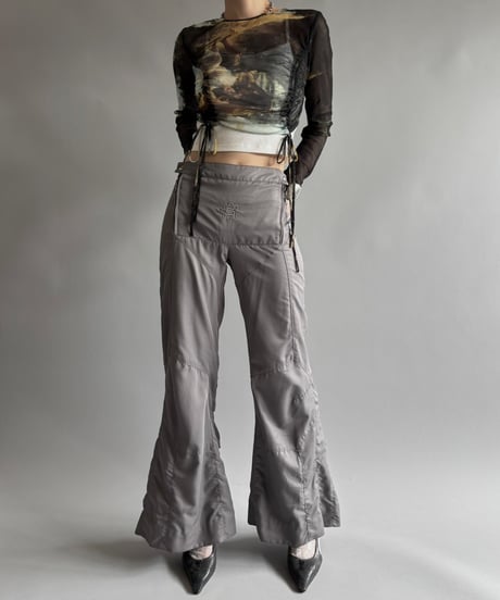 【USED】  Design nylon flare Pants / 250920-025