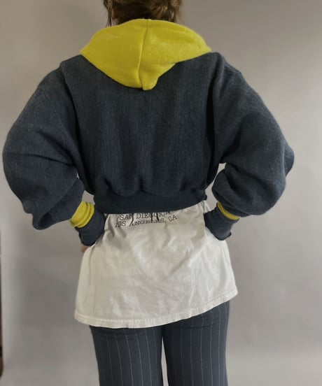 【RE;CIRCLE】 RE Acrylic Knit Cardigan + Hoodie Blue × Yellow / 230220-007