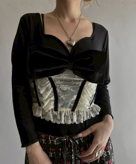 【USED】 Big Ribbon Back Lace Corset /251018-017