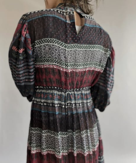 【RE;CIRCLE】 RE Indian Cotton Balloon Sleeved One-piece / 220901-011