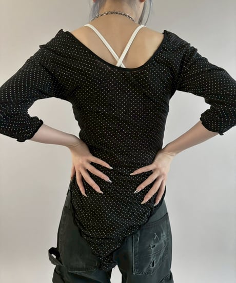 【USED】 L/S Dot Pattern Leotard Top / 260307-006