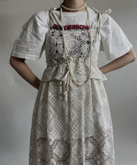 【RE;CIRCLE】 RE Crochet Lace Camisole One-piece / 220427-004
