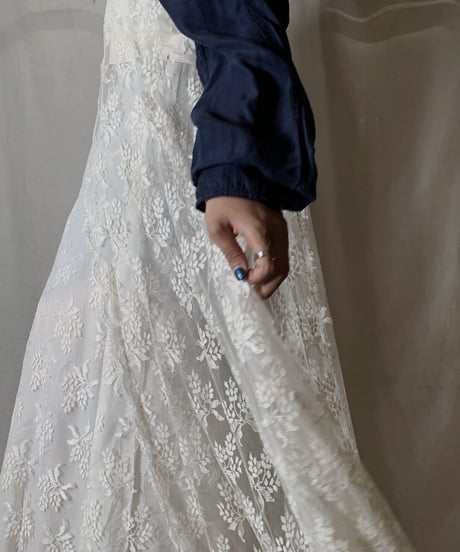【USED】  USA Flower Patterned Lace Dress②/210429-031