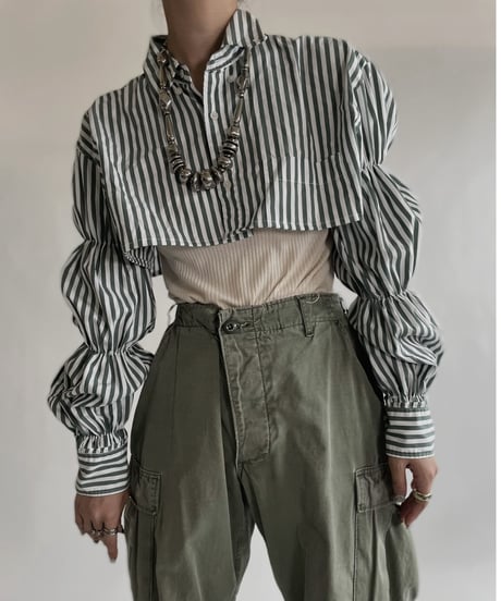 【RE;CIRCLE】 RE Short Striped Shirt / 220609-003