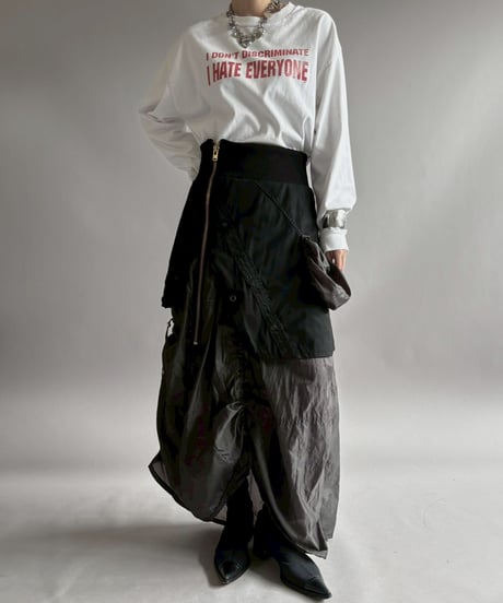 【RE;CIRCLE】 RE U.S Military Rebuild Parachute Layered Skirt Black / 260423-006