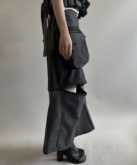 【RE;CIRCLE】 RE Suit Asymmetry Long Skirt/ 250717-007