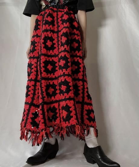 【RE;CIRCLE】 RE Granny Knit Long Skirt①/210917-003