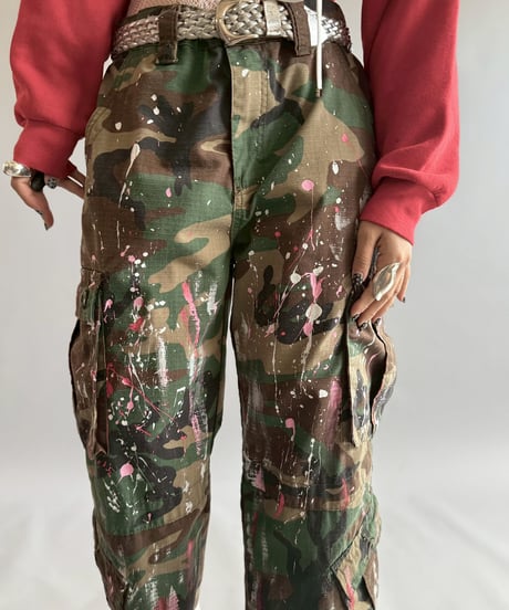 【USED】 Military Camouflage Cut Off Paint Pants / 251002-003