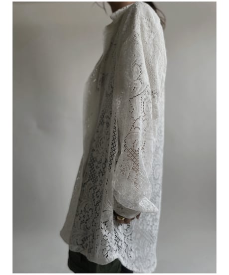 【RE;CIRCLE】 RE Crochet Lace Big Shirt / 220427-005