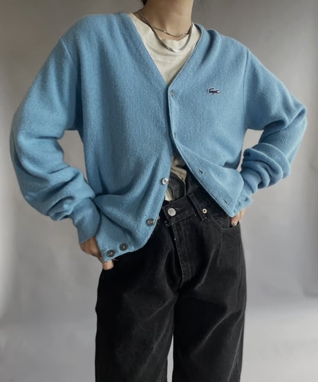 【USED】 IZOD Lacoste Acrylic Knit Cardigan Light Blue / 230204-016