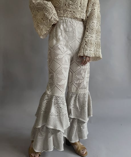 【RE;CIRCLE】 RE Crochet Tiered Pants / 230504-015