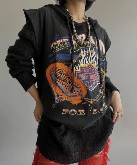 【USED】HARLEY-DAVIDOSON Cut Off Tank Top /240127-001