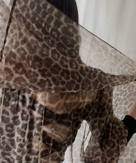【USED】 Leopard Patterned See-through Top/210630-034