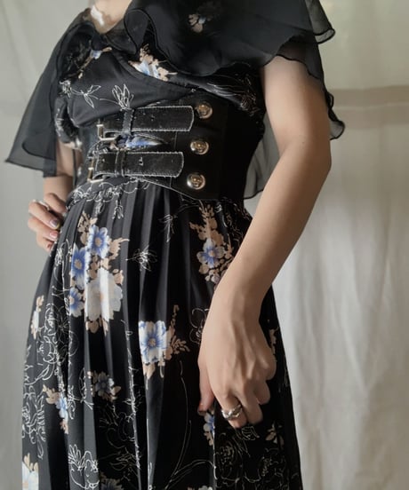 【USED】 EURO Poly Flower Patterned N/S Dress/210714-034