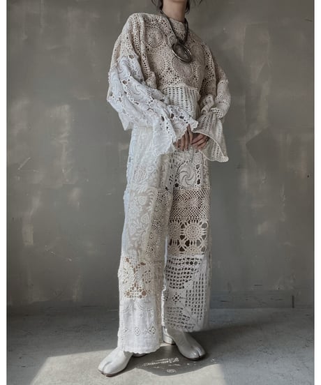 【RE;CIRCLE】 RE Crochet Patchwork L/S Top⑥/20220317-011