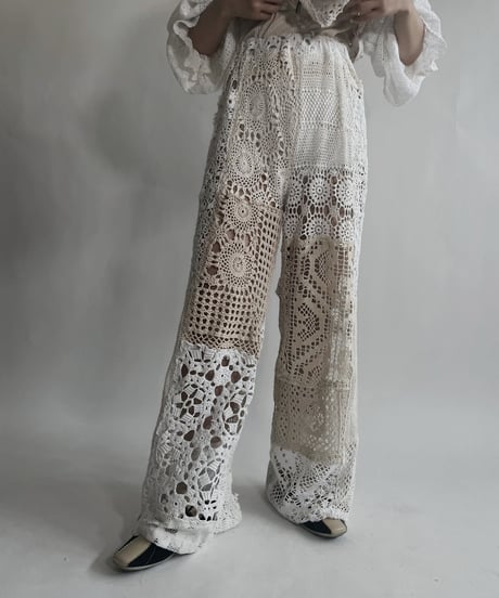 【RE;CIRCLE】 RE Crochet Patchwork Pants / 220623-020