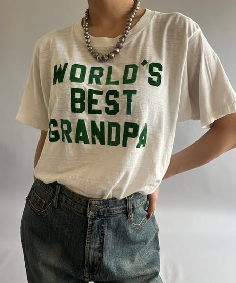 【USED】70~80's WORLD7S BEST GRANDPA T-Shirt /240824-040