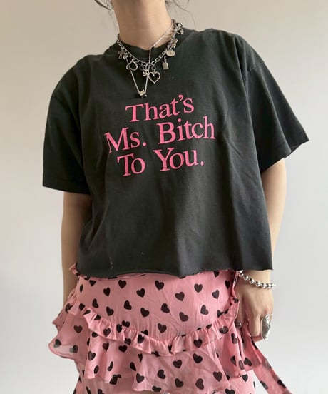 【USED】 Made in USA 90's Fruit of the Loom Ms. Bitch Cut off T-Shirt/250510-075