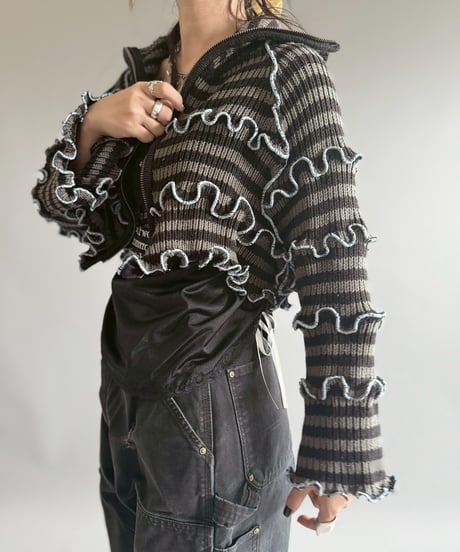 【RE;CIRCLE】 RE Mellow Zip up Knit Top /  251023-025