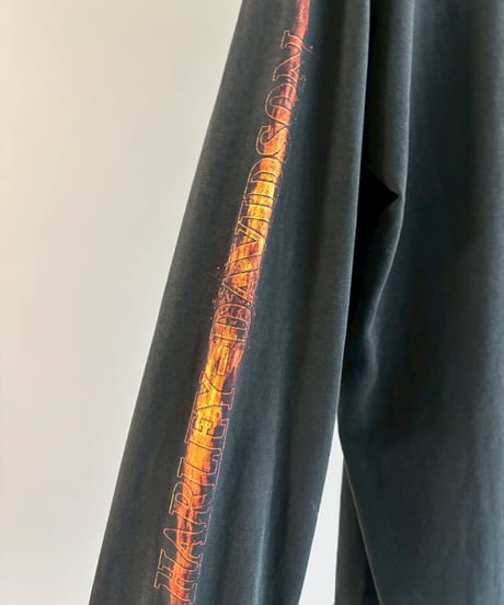 【USED】 HARLEY DAVIDSON Fire Pattern L/S T-Shirt / 260607-012
