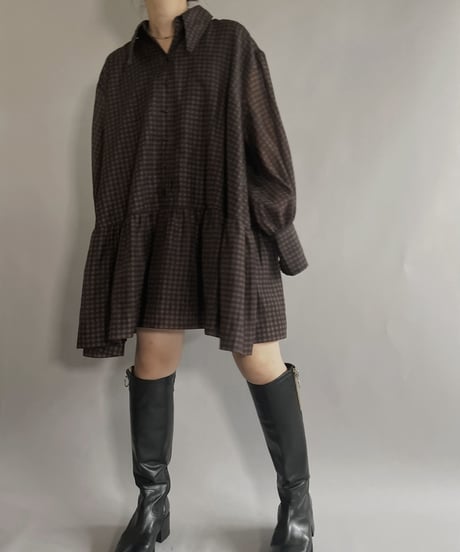 【USED】  GANNI Checked One-piece / 221015-009