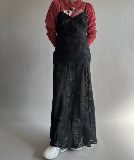 【USED】 Flower Patterned Camisole Long One-Piece/25227-005