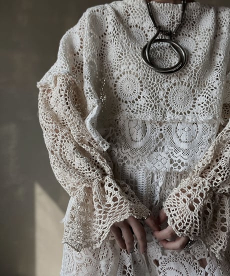 【RE;CIRCLE】 RE Crochet Patchwork L/S Top③/20220317-004