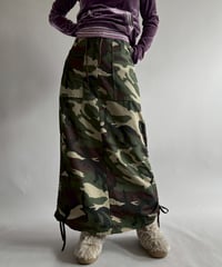 【USED】 Made in USA Camouflage Nylon Drawstring Skirt / 251206-020