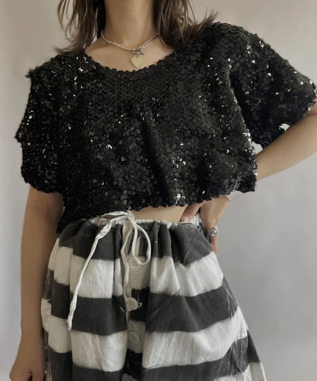 【USED】 S/S Spangle Top / 230527-028