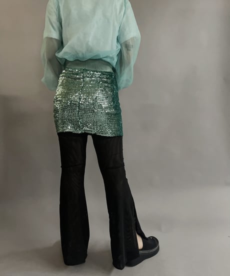 【USED】 Spangle Skirt Light Green / 230430-009