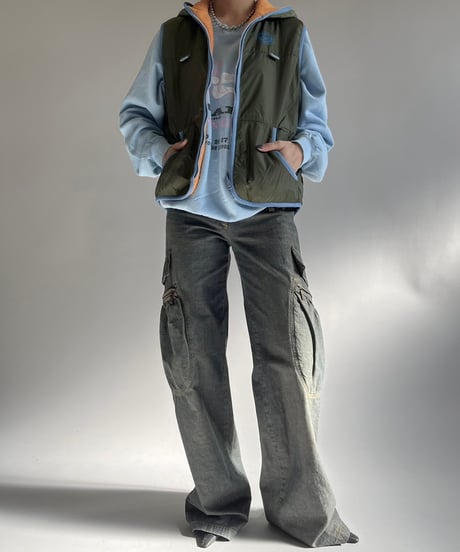 【USED】 90's Reversible Hooded Vest /250104-038