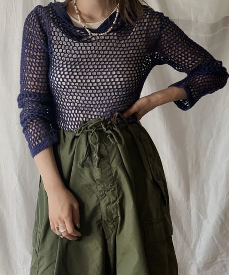 【USED】  Crochet Knit Top/210506-040