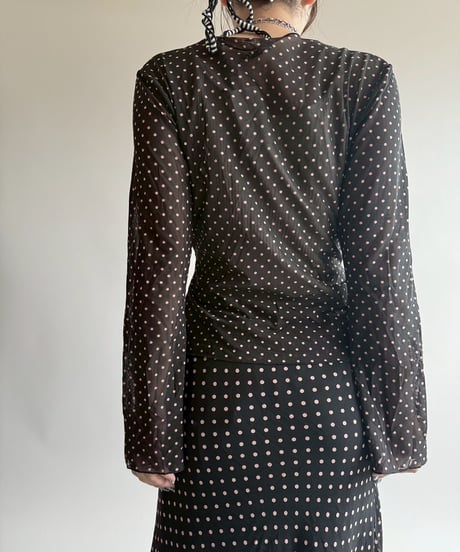 【USED】 Dot Pattern Sheer Top  /250412-006
