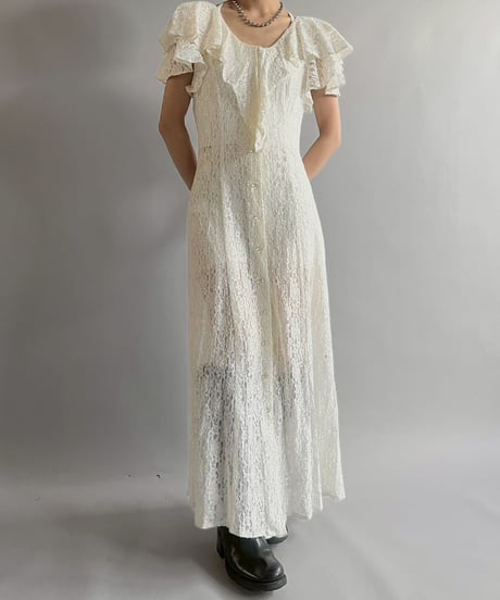 【USED】 Lace Pattern S/S One-Piece  /251012-012