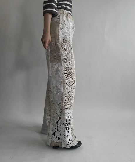 【RE;CIRCLE】 RE Crochet Patchwork Pants / 220623-028