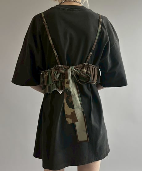 【RE;CIRCLE】 RE Camo Back Ribbon Frill Bustier / 260618-004