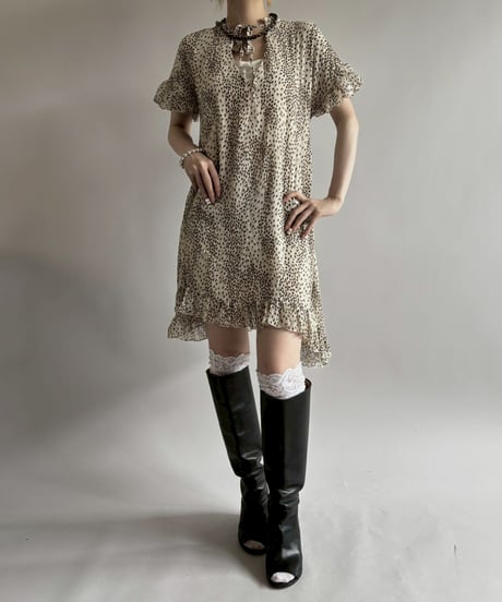 【USED】 Made in ITALY Leopard Pattern S/S One-Piece  / 250531-001