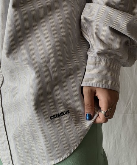 【RE;CIRCLE】 RE Stripe Band Collar Shirt①/210414-027