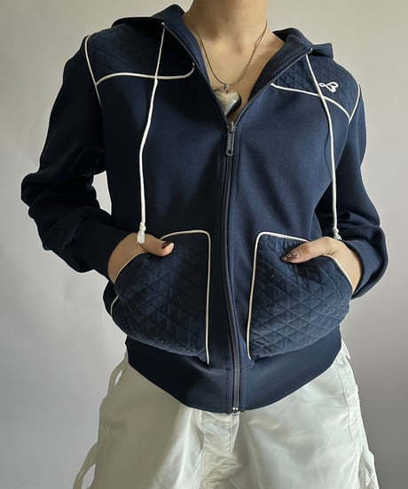 【USED】 Zip Up Hoodie Jersey Top /241207-037
