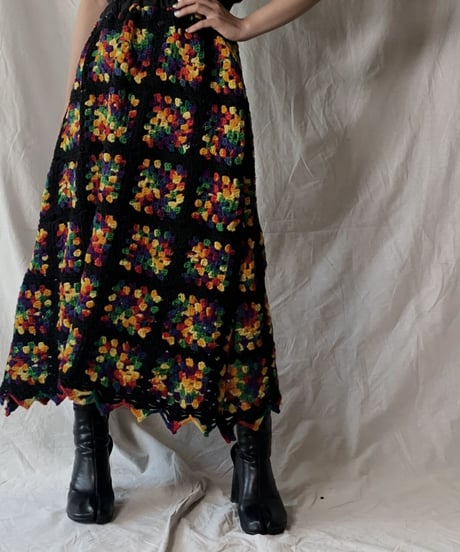 【RE;CIRCLE】 RE Granny Knit Long Skirt④/210421-016